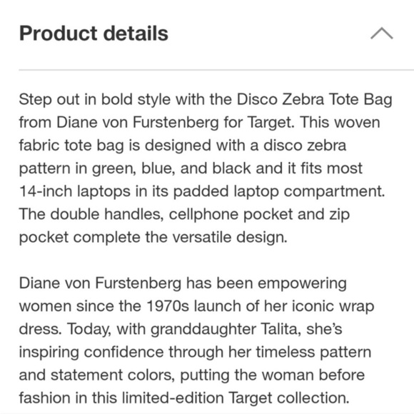 Diane Von Furstenberg X Target Disco Zebra Green Tote Bag NEW! - Picture 4 of 7